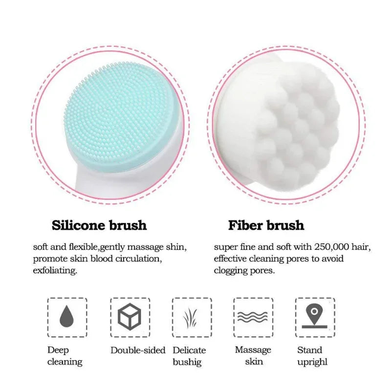 Foam & Silicone Facial Cleaning Brush